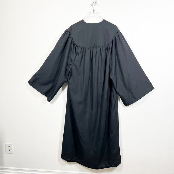 Oak Hall GreenWeaver Black Graduation Commencement Cap Gown Zipper Fit 6'6"-6'8" - Picture 7 of 11